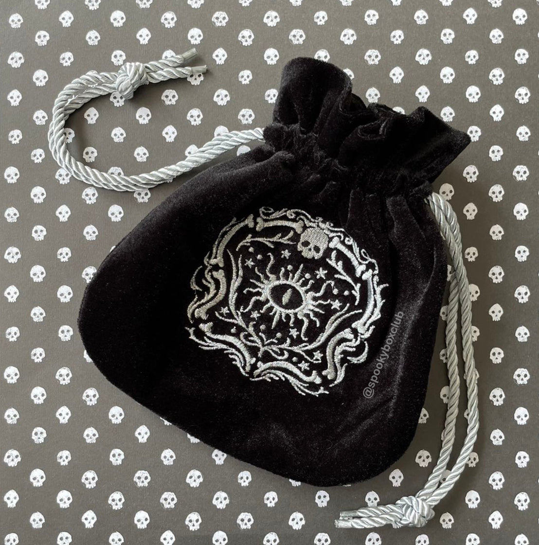 Black velvet drawstring evening bag online