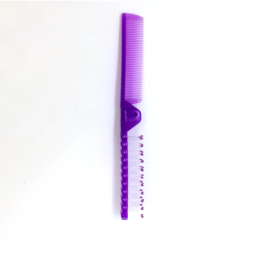 Mini Folding Travel Brush & Comb - Dark Purple