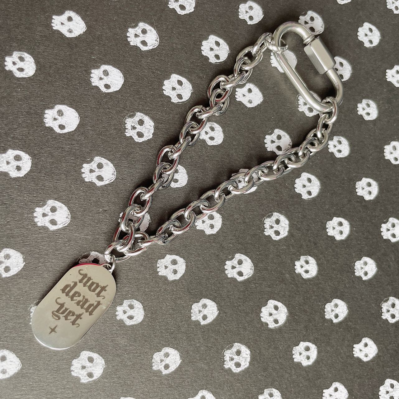 Industrial Floral Dog Tag Bracelet