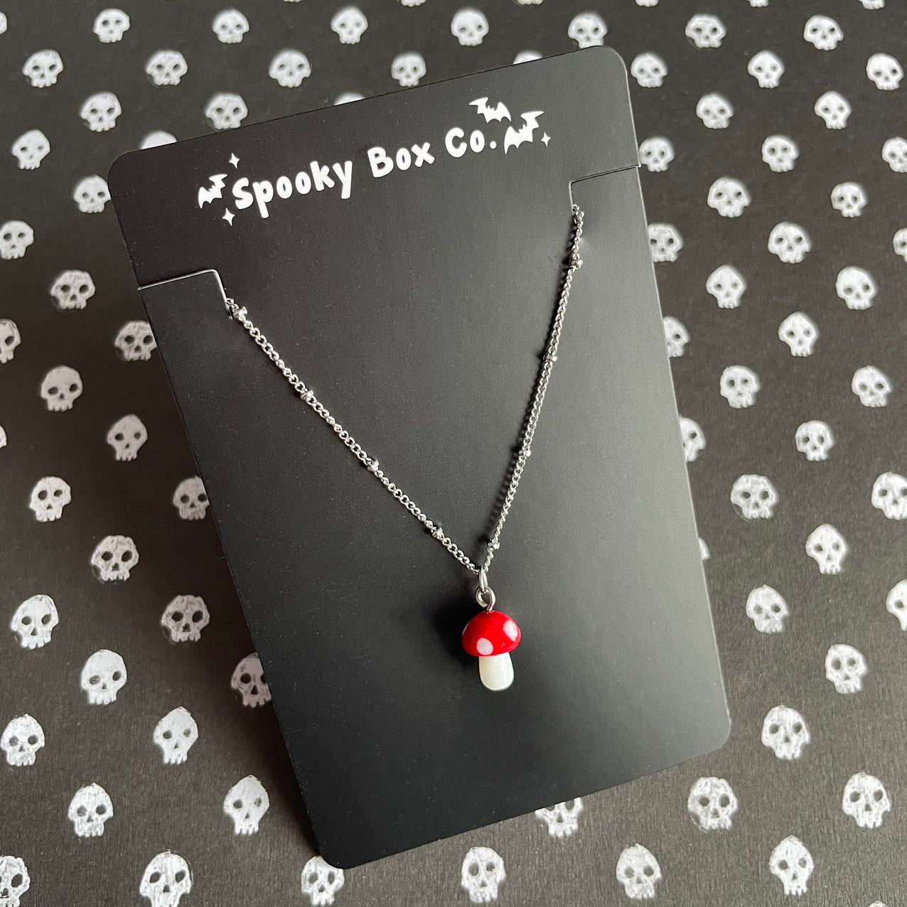 Mini Glass Toadstool Necklace