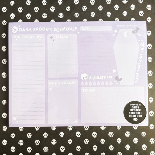 Daily Spooky Schedule Desk Pad