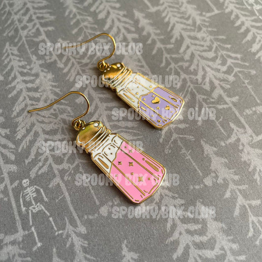 Pastel Witch Salt and Pepper Pot Earrings