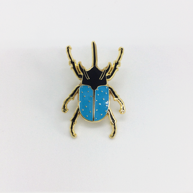 Blue And Gold Beetle Pin