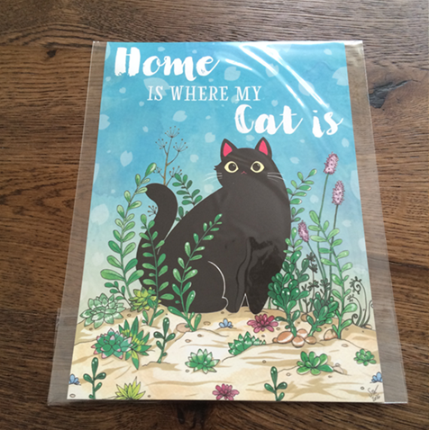 Home Is Where My Cat Is Art Print