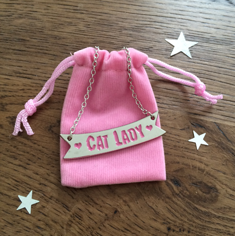 Cat Lady Banner Necklace