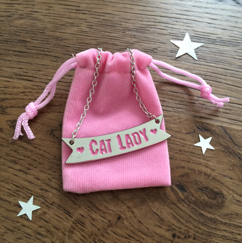 Cat Lady Banner Necklace (Seconds- Imperfect)