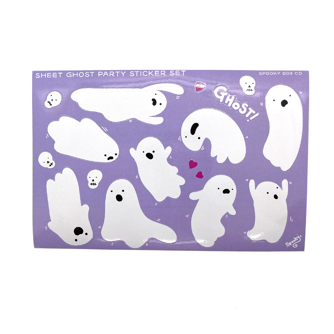 Cute Ghost Sticker Sheet – Spooky Box Club