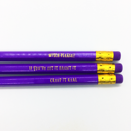 Sassy Sayings Pencil Set With Protector Caps