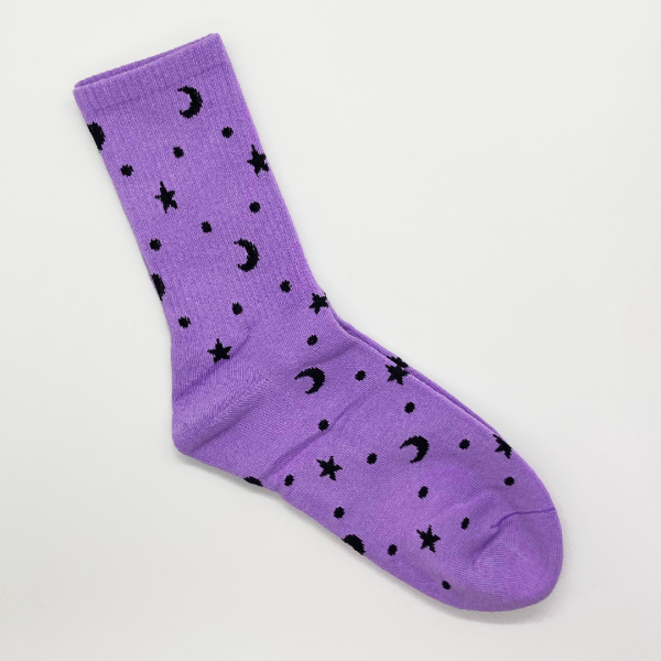 Purple Moon & Star Socks