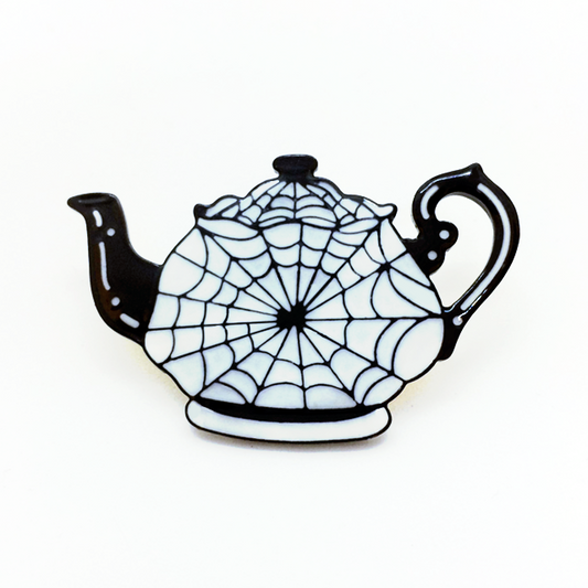 Tea Time Enamel Pin - Spiderweb Teapot (Imperfect - Seconds)