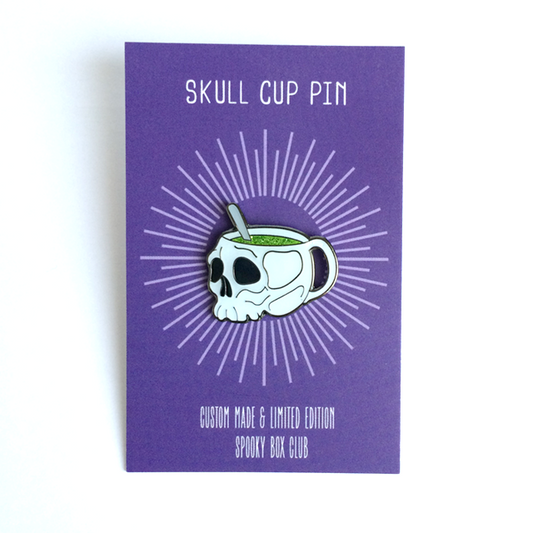 Skull Cup Enamel Pin