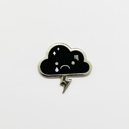 Sad Storm Cloud Enamel Pin