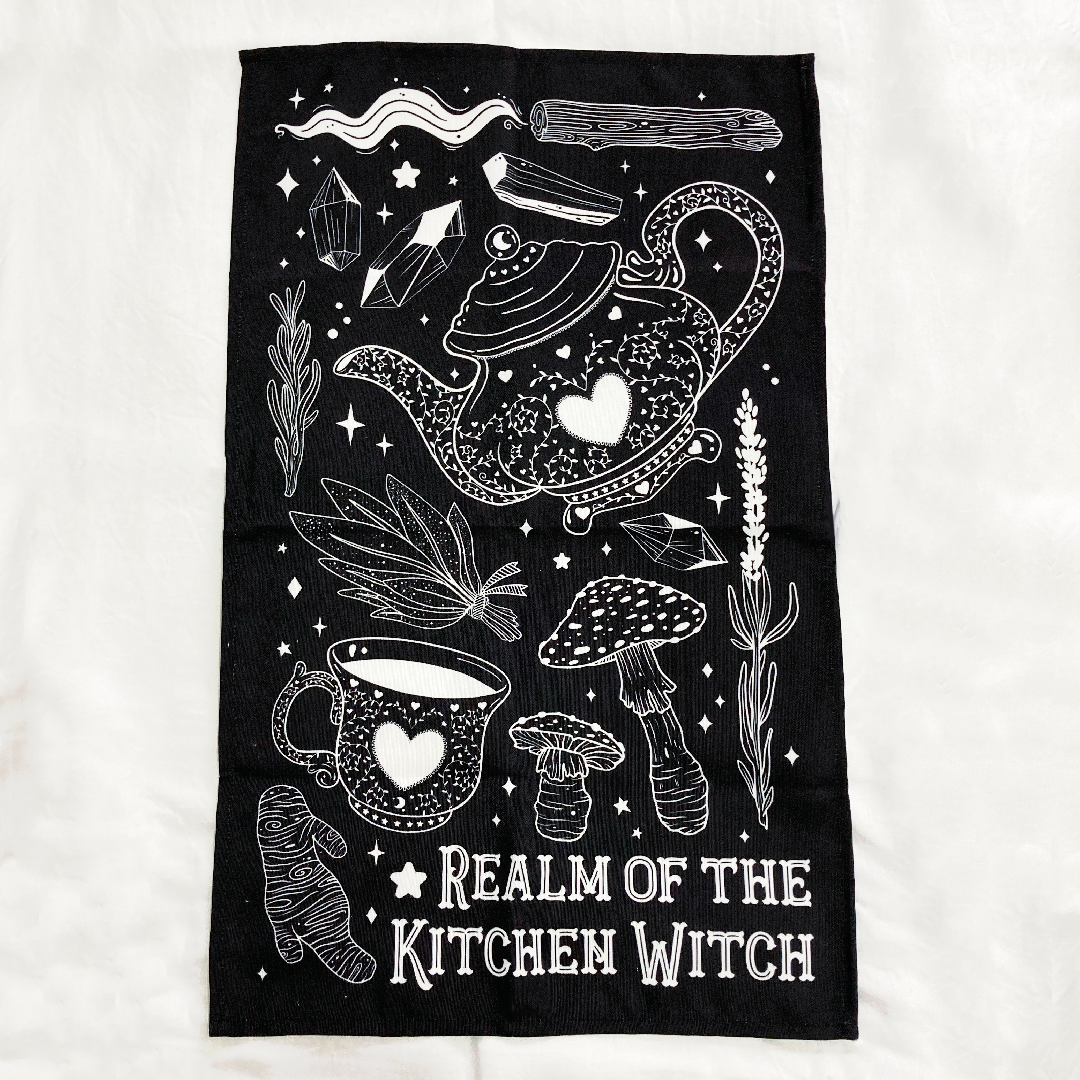 Kitchen Witch Tea Towel